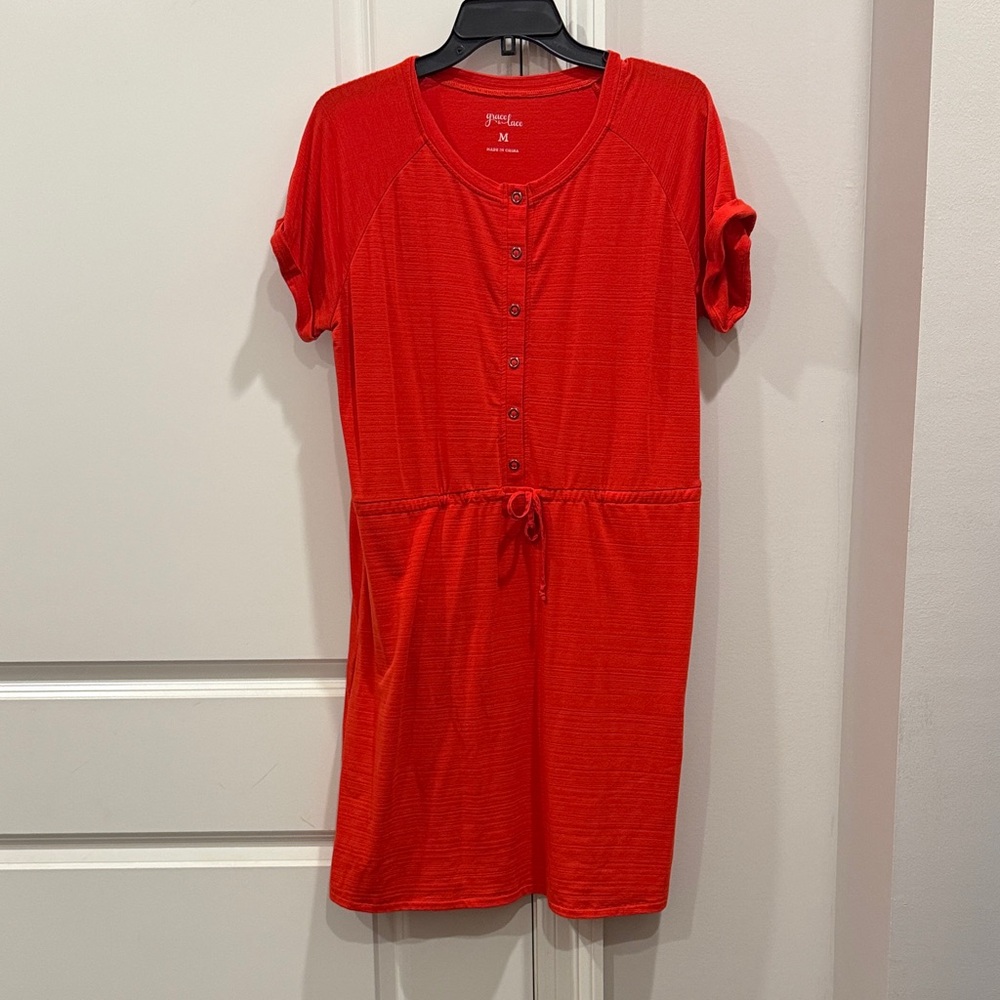 Grace & Lace Red Button-Up Dress